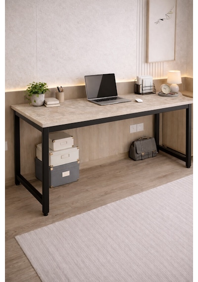 Merkür/siyah 60 X 140 Cm Çalışma Masası, Bilgisayar Masası, Yemek Masası, Metal Ayaklı 140x60 - Siyah Profilli Merkür/siyah 60 X 140 Cm Çalışma Masası, Bilgisayar Masası, Yemek Masası, Metal Ayaklı 140x60 - Siyah Profilli