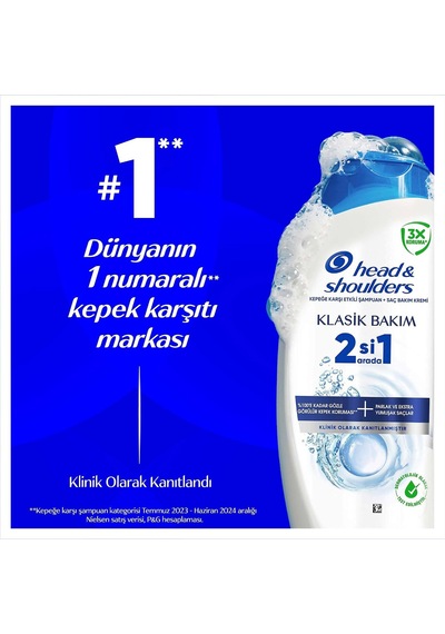Klasik Bakım 2'si 1 Arada Kepeğe Karşı Etkili Şampuan 300ml