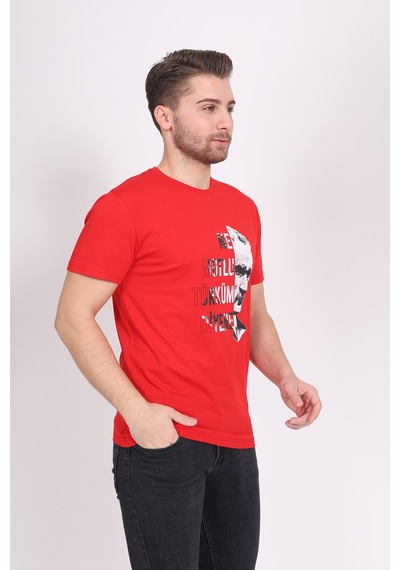 Toontoy Unisex Baskılı Tişört Kırmızı
