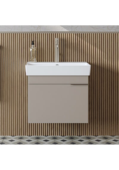 Likya Tek Kapaklı Lavabolu 59 Cm Banyo Dolabı Alt, Lavabolu Banyo Alt Dolabı Kumtaşı