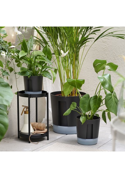 Ikea Vardtrad Sulama Düzenekli Saksı 24 Cm Antrasit
