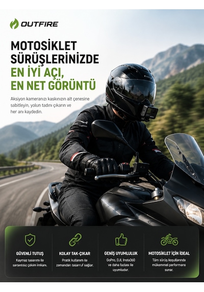 Outfire Aksiyon Kamera Kask Alt Çene Bağlantı Aparatı