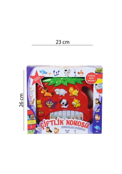 Kutulu Hayvan Sesli Pilli Çiftlik Korosu Kırmızı