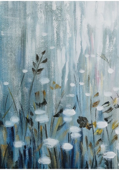 Soyut Çiçek El Yapımı Yağlı Boya Tablo 65x85cm