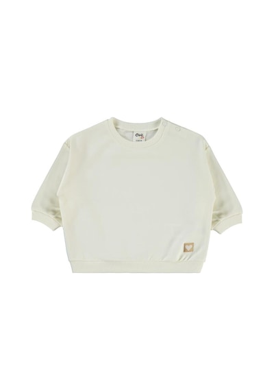 Civil Baby Civil Basic Kalp Etiketli 6-18 Ay Sweatshirt Ekru