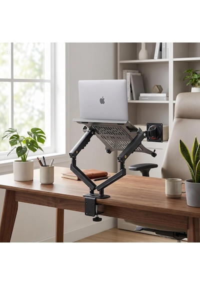 North Bayou Nb A5/c-l Amortisörlü 17"-27" Monitör Tutucu Ve 10"-17" Laptop Standı 2026 Yeni Tasarım