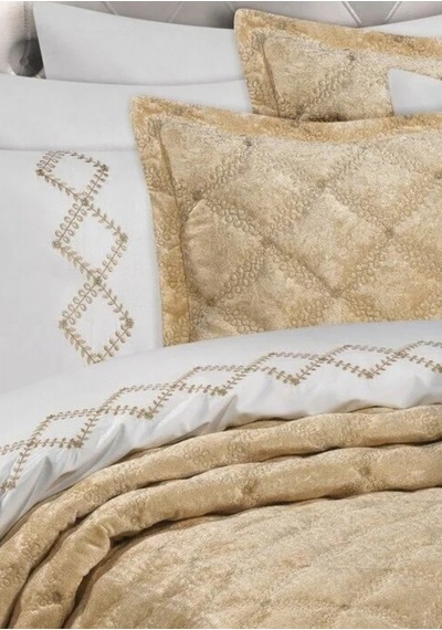Goldroom Asalet 12 Parça Secaddeli Çeyiz Seti. Vizon