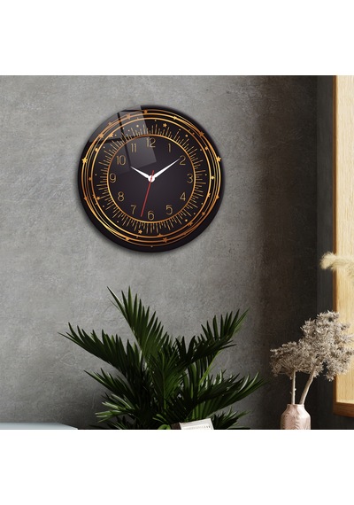 Decorita Cam Saat | Black Star | Çap40cm Çok Renkli