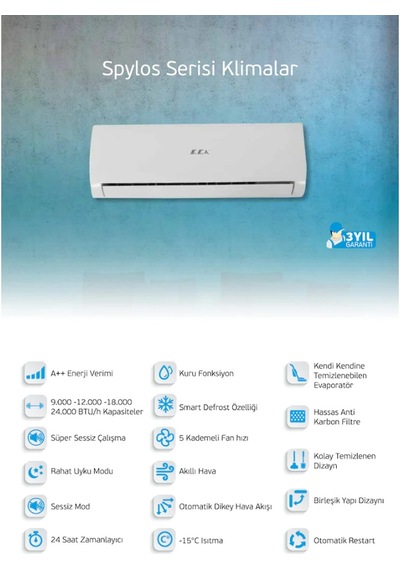 ECA Spylos ESA1212A100 12000 BTU Duvar Tipi Inverter Klima