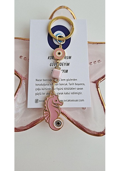 Hediyelik Şeker Pembe Denizatı Anahtarlık