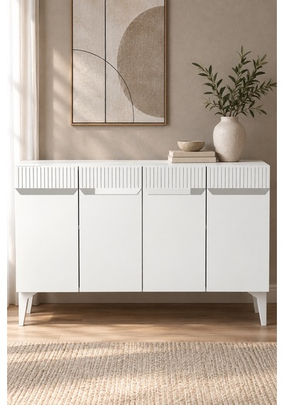 Ka1244bs Duma Konsol Beyaz-silver 120cm Beyaz - Sılver