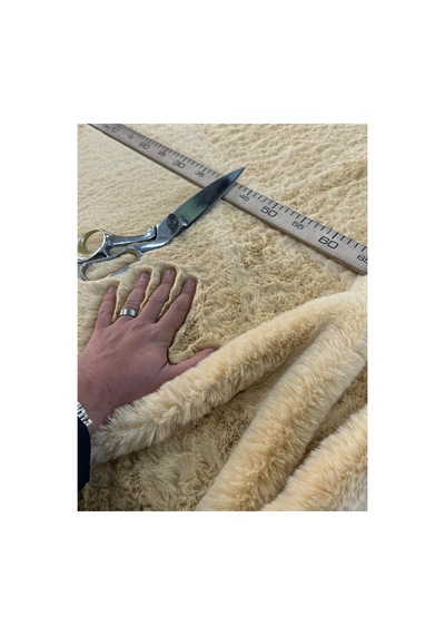 1000 Gr Tavşan Tüyü Peluş Kumaş 50x150 Cm A Kalite, Ultra Yumuşak, Tüy Dökmez Bej Bej