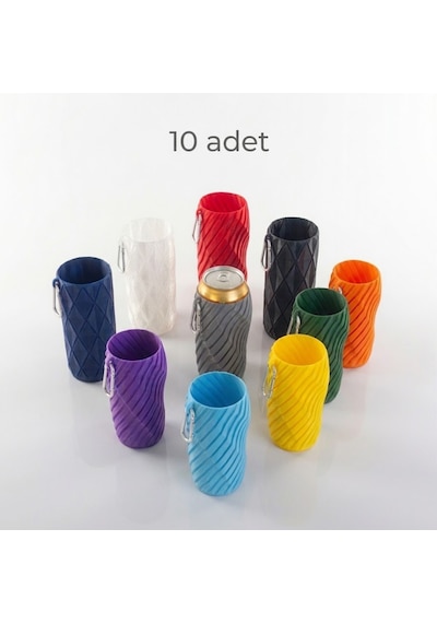 Mottopi Bira Çorabı,bira Kılıfı,içecek Kılıfı,içecek Gizleyici,10 Lu Karışık Renk Paket 500 Ml Uyumlu 10 Adet