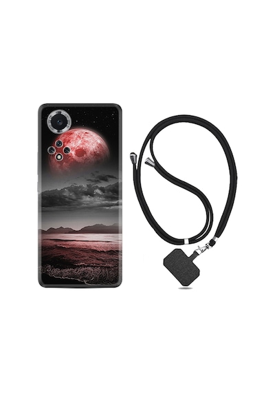 Huawei Nova 9 Kılıf Boyun Askılı Red World 1836