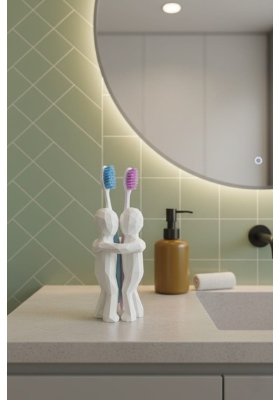 3d Hediye Çiftler İçin Diş Fırçalığı Minimalist Banyo Aksesuarı Geri Dönüştürülmüş Pla 13 X 9 Cm 26311935