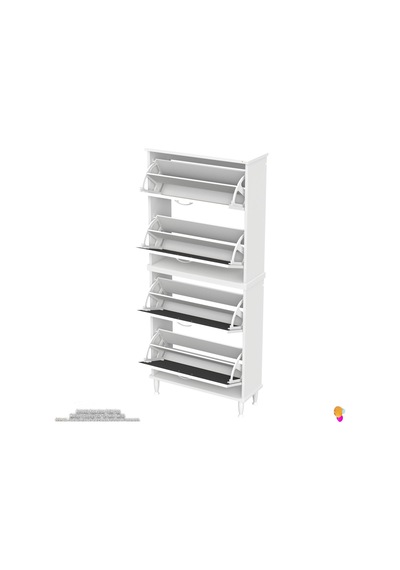 Modilayn Umay' 2 Li Kapı Önü 72 X 168x 25,5 Cm Lik 4 Düşer Kapak 8 Göz Bölmeli Ayakkabılık Beyaz-antrasit Modilayn Umay' 2 Li Kapı Önü 72 X 168x 25,5 Cm Lik 4 Düşer Kapak 8 Göz Bölmeli Ayakkabılık Beyaz-antrasit