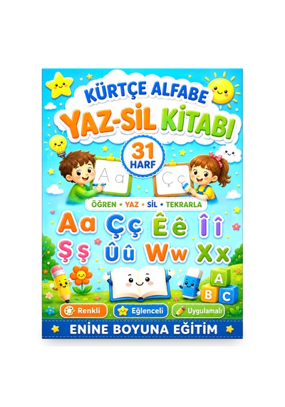 Kürtçe Alfabe Yaz-sil Kitabı 31 Harf