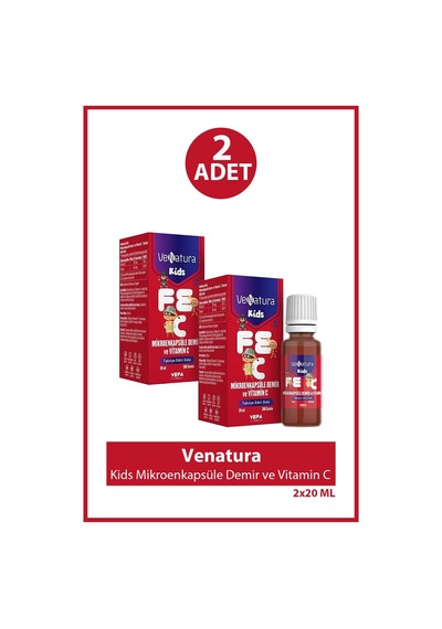 Venatura Kids Mikroenkapsüle Demir Ve Vitamin C 20 Ml 2 Adet