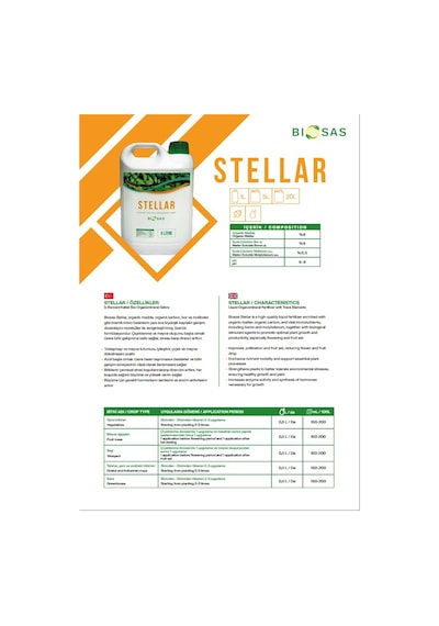 Biosas Stellar 5 Lt İz Element Katkılı Sıvı Organomineral Gübre 5 L