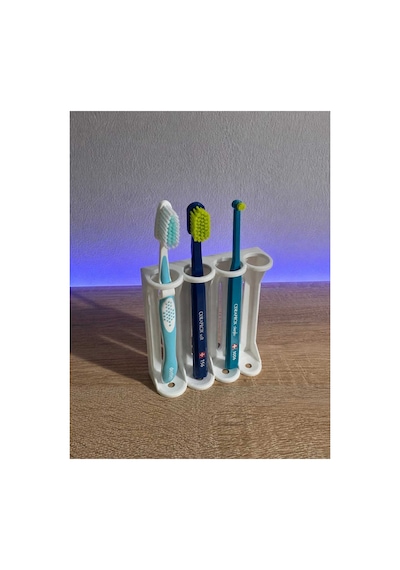 4 Bölmeli Beyaz Diş Fırçası Tutucu Stand - Pratik Banyo Düzenleyici Organizer Beyaz
