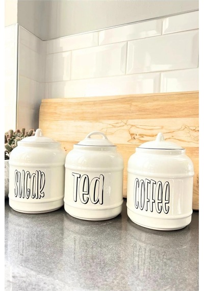 3' Lü Tea Sugar Coffee Saklma Kabı Kavanozu Seti
