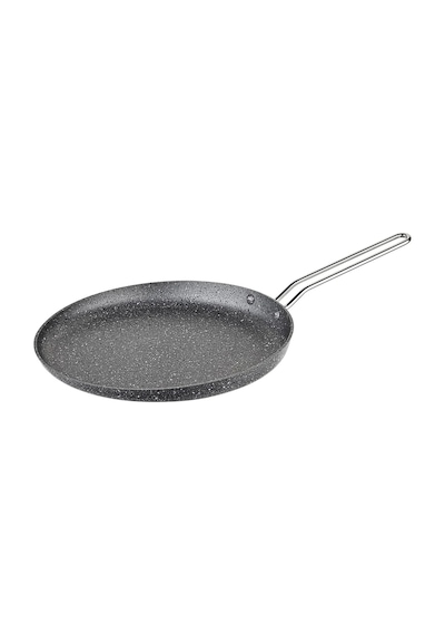 3234 Tek Parça Bio Granit 28 Cm Krep Tavası Gri Siyah