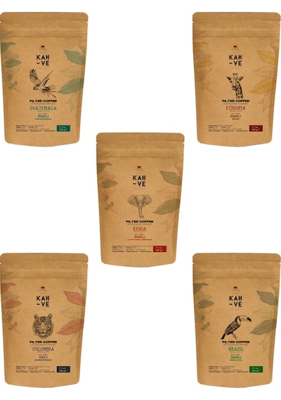 Bey Coffee Roastery Tanışma Seti Filtre Kahve Çeşitleri 5 x 200 G