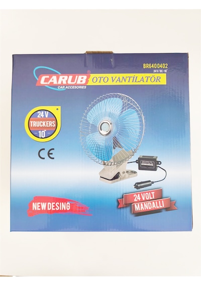 Oto Vantilatör 24 Volt 10 Inç Mandallı Çakmaklık Girişli 6400402