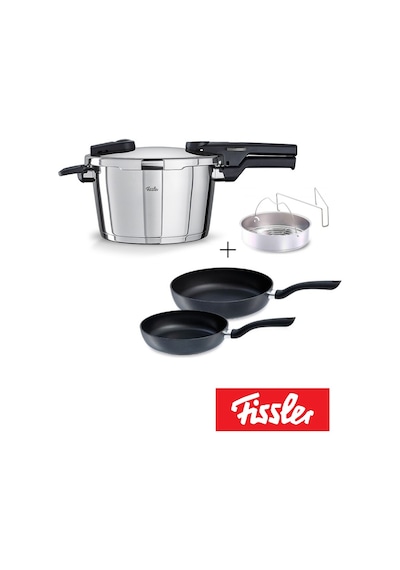 Fissler - Vitaquick Glossy 4,5 Litre Düdüklü Tencere + Tava Set