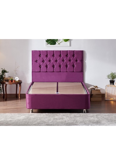 Nironyatak Niron Violet Baza Ve Başlık Seti 120X200 Cm Tek Kişilik Sandıklı