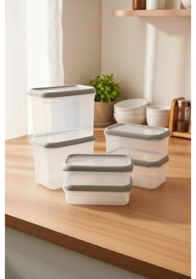 Hide Plus 6&apos Lı Saklama Kabı Beyaz 2x 1,9lt - 2x 1 Lt - 2x 0,70 Lt
