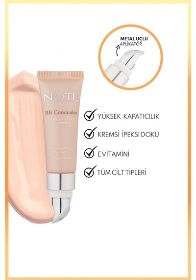 Cosmetics Bb Concealer Spf 15 Yoğun Kapatıcı Metal Başlıklı Göz Altı Kapatıcısı - 01 Açık Çok Renkli