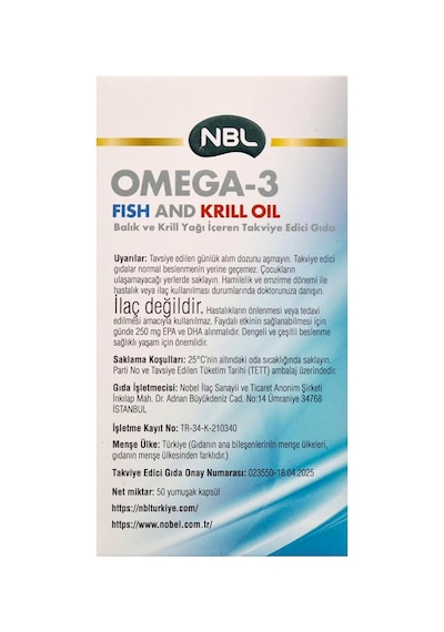 Omega-3 Fish And Krill Oil, 50 Kapsül, Balık Ve Kril Yağı
