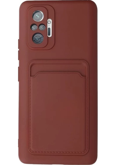 Newface Xiaomi Redmi Note 10 Pro Kılıf Kelvin Kartvizitli Silikon - Bordo