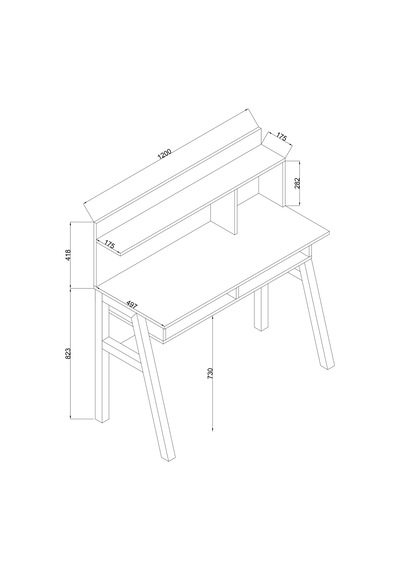 Mezza 1934 Desa 120 Cm Mdf Profil Ayaklı Çalışma Masası Sepet-Beyaz