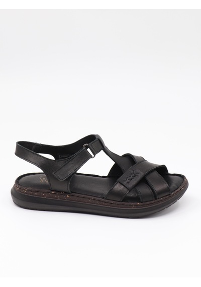 Nesilshoes Nesil Shoes Mns 372 Siyah Hakiki Soft Deri Kadın Sandalet