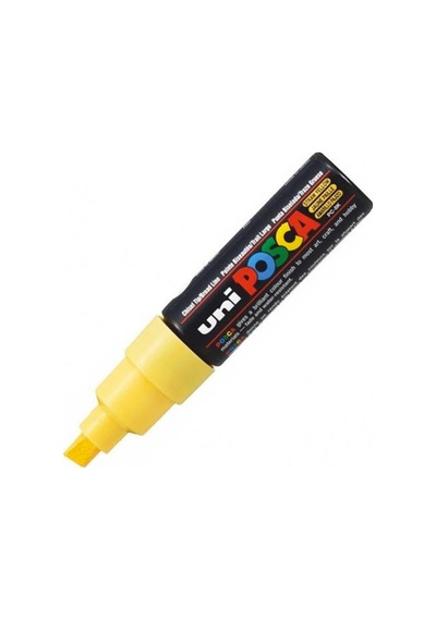Uni Pc-8K Posca Boyama Markörü 8 Mm Kesik Uç Saman Sarısı