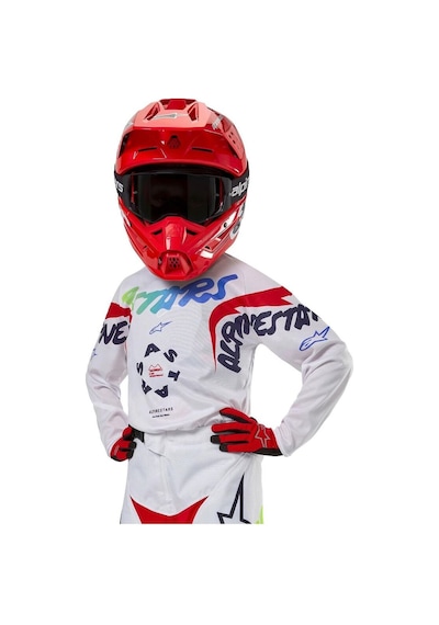 Alpinestars Youth Racer Hana Genç Kros Motosiklet Jersey Kırmızı Beyaz