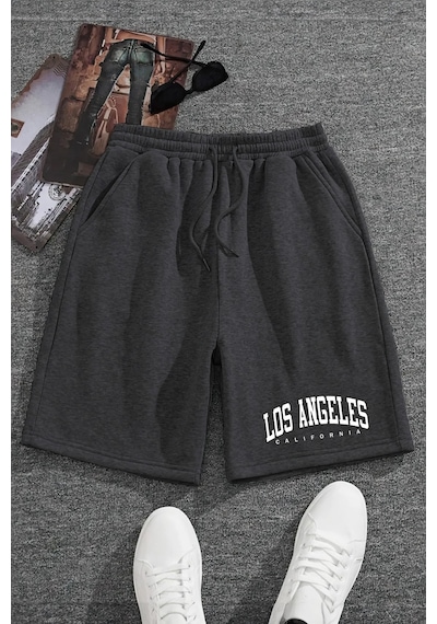 Harmandar Los Angeles California Füme Tekli Cepli Kadın/erkek Unisex Şort Füme