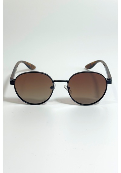 Unisex Polarize Yuvarlak Güneş Gözlüğü Kahverengi Uv400 Korumalı 15473069