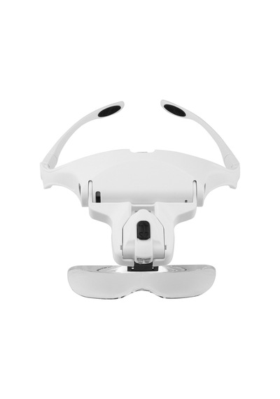Geeksen 5 Lens 1.0x-3.5x Ayarlanabilir Baş Bandı Büyüteç Gözlük 2 Led Işıklı Büyütme Aleti