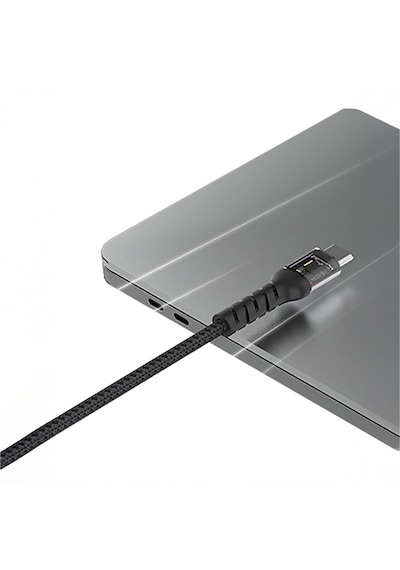 Sharge Örgülü USB-C to USB-C 240W Hızlı Şarj Kablosu - Siyah