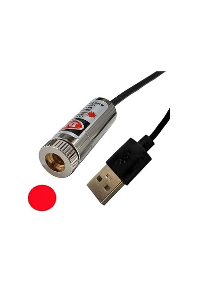 Devremarkt Usb Kablolu 5mw 650nm Nokta Çizgi Lazer Modül 1 Metre Kablo Lens İle Odak Ayarlı 12mm Çap