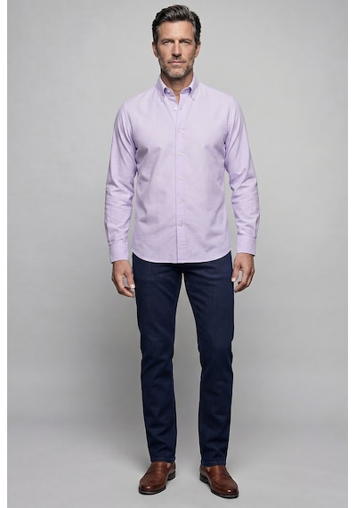 Bisse Regular Fit Cepsiz Lila Uzun Paşa Yaka Gömlek Gmoks261001 D44 Lıla