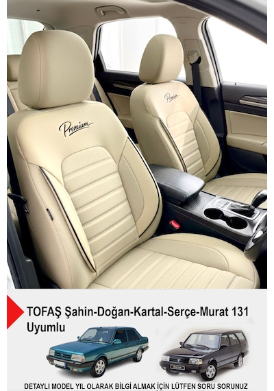 Premium Serisi Lüks Keten Oto Koltuk Kılıfı Tofaş Kartal-şahin-doğan-serçe-tempra İle Uyumlu Bej