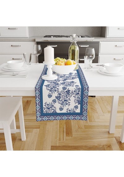 Adawall Blue Flowers Runner