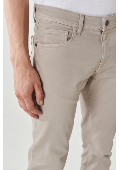 AC&Co / Altınyıldız Classics Altinyildiz Classics Erkek Taş 360 Derece Her Yöne Esneyen Slim Fit Dar Kesim Pamuklu Rahat Pantolon 4A1400000101TAS58 Taş