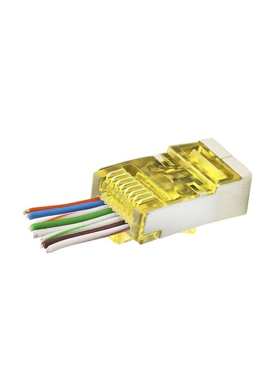 Cat6e Ez Rj45 Metal Konnektör 100 Adet Plastik Kutu - Sarı Nd2416 Evimdeyokyok