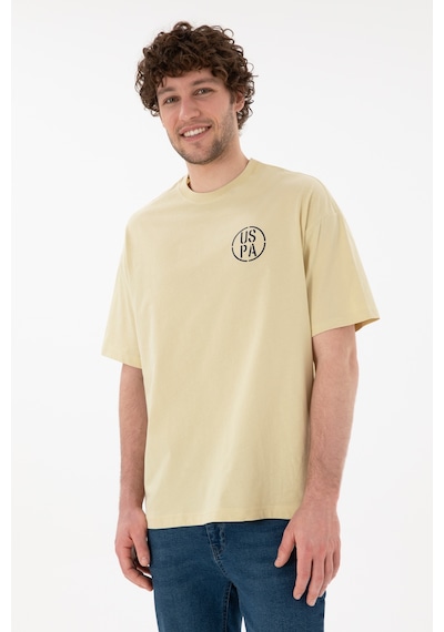 U.S. Polo Assn. Erkek Oversize Fit Bisiklet Yaka Açık Haki Tişört 50305904-VR183