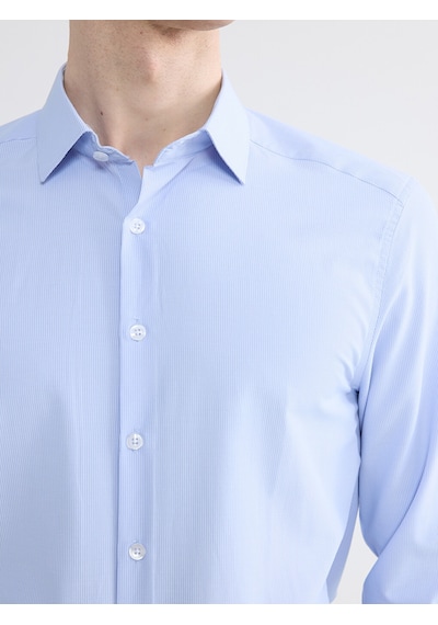 Lcw Busıness Mavi Slim Fit Çizgili Poplin Erkek Gömlek